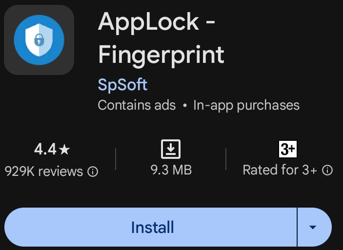 a screenshot of a applock